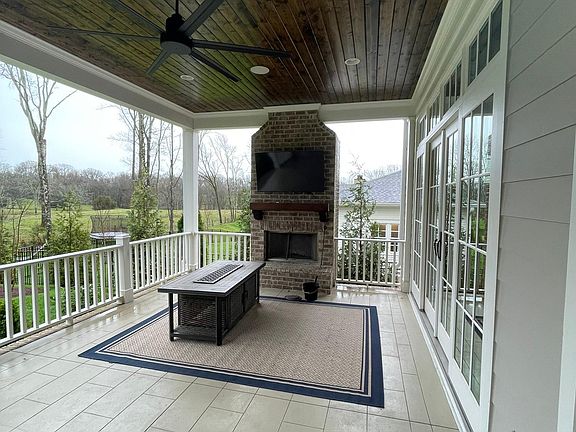 Back patio with fire place
