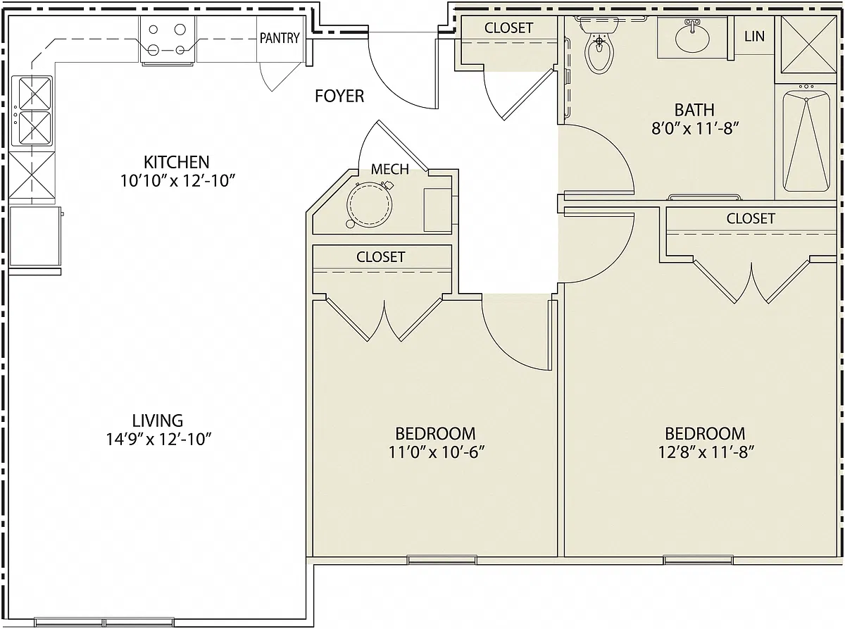 Floor plan Two Bedroom
