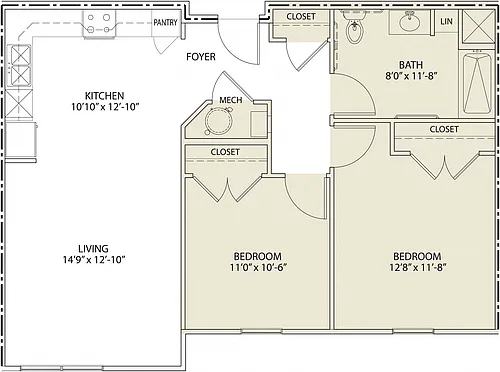 Floor plan Two Bedroom
