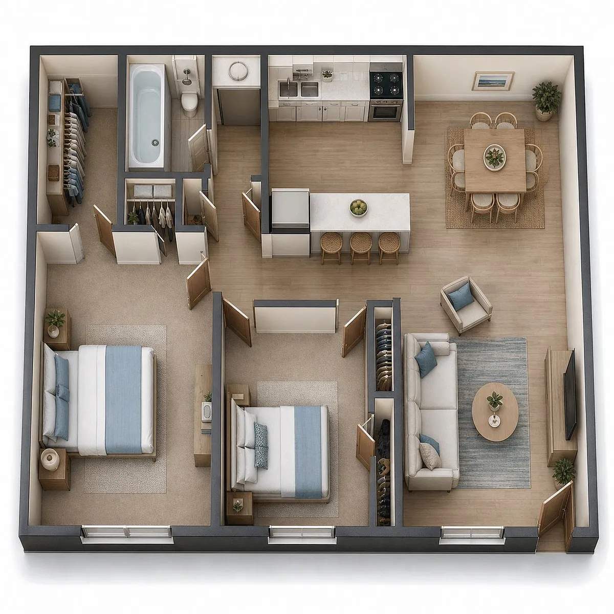 Floor plan Two Bedroom
