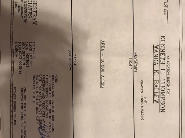 0 R C Thompson Rd, Dallas, GA 30157