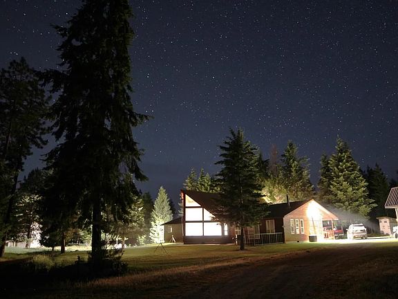 Lots of security lights all around house.