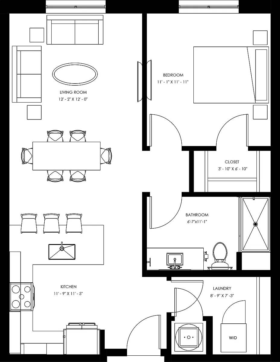 Floor plan A1 - One Bedroom