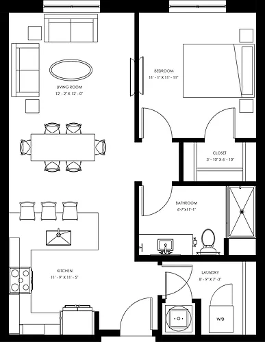 Floor plan A1 - One Bedroom