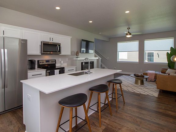open concept kitchen/living space