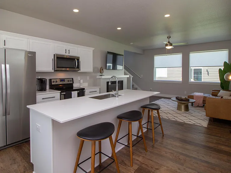open concept kitchen/living space