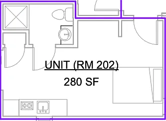 Floor plan Studio - 280 sqft