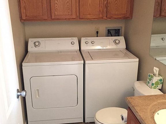Bathroom on main floor with laundry