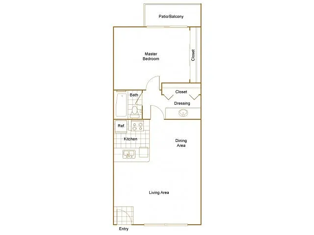 Floor plan 1x1 Small Platinum