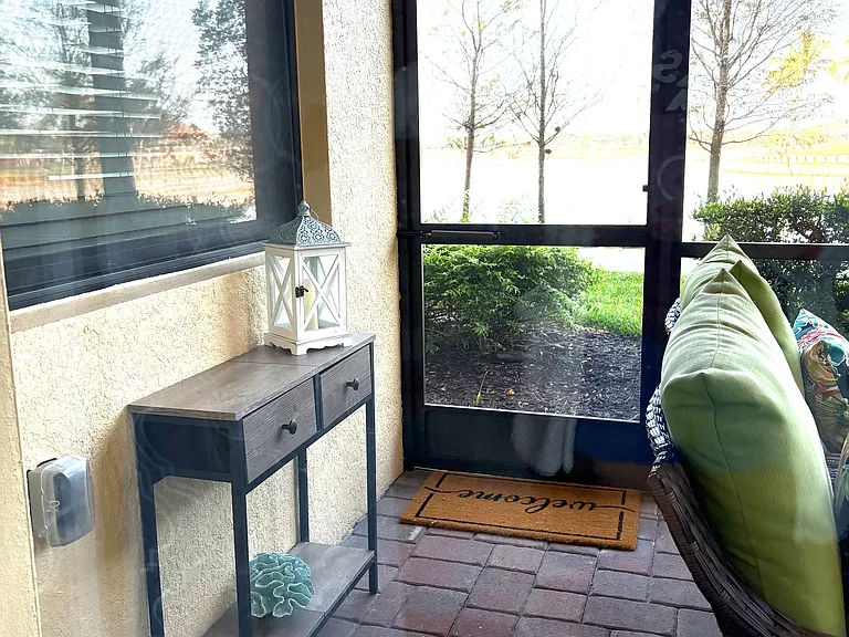 Patio exit to outside grassy area