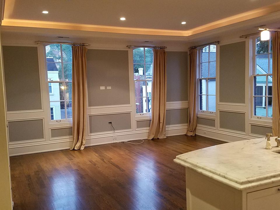 Open living area and kitchen
