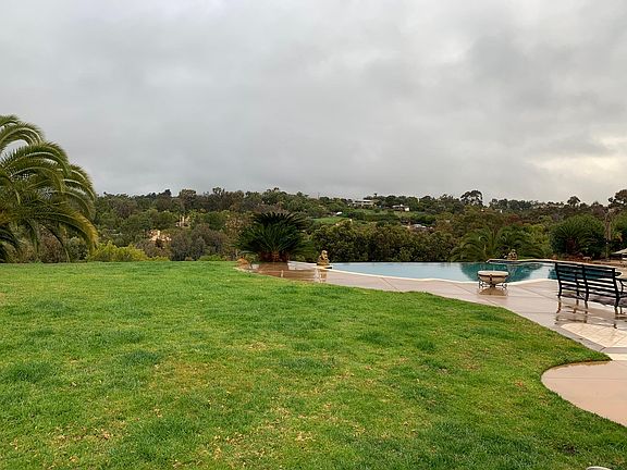 Backyard lawn area