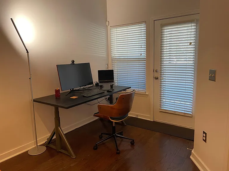 Space for office/student desk near the back door which leads to the porch
