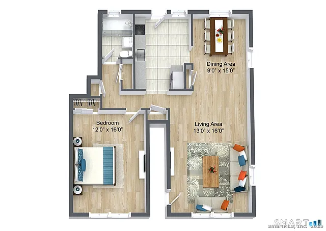 Floor plan 1 Bed 1 Bath