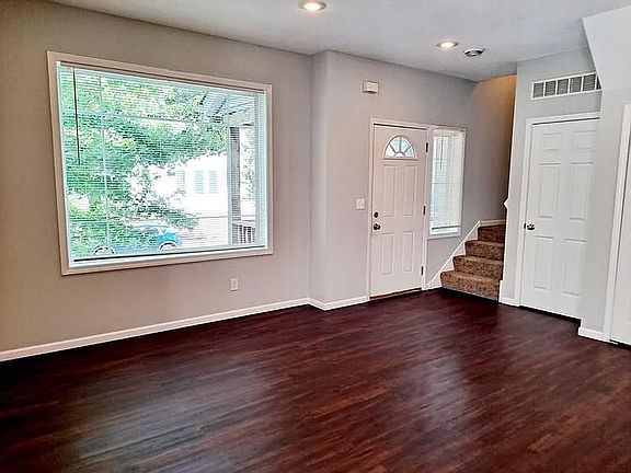 Open living space with hardwood