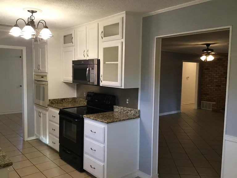 Kitchen opens to Living Room (on the L) and Den (on the R)