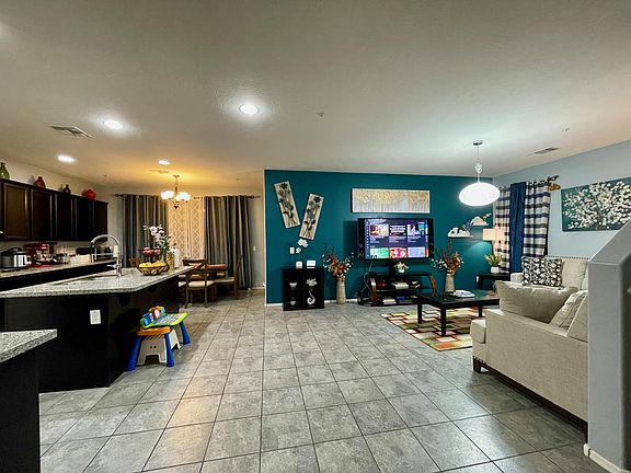End of hallway - Living room and Kitchen view