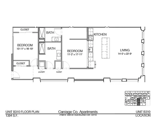 Floor plan c2-1394 - 2 bed, 2 bath