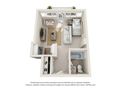 Floor plan Studio | 350 sqft