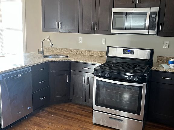 Kitchen with stainless steel appliances