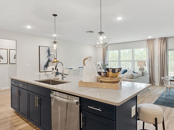 Center island in kitchen