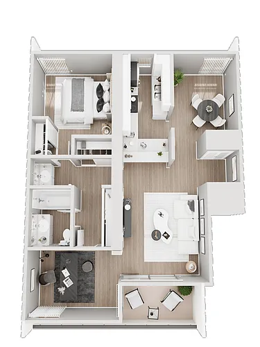 Floor plan 1 Bedroom Plus Den