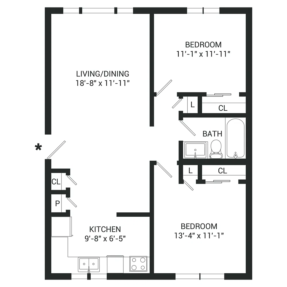 Floor plan Two Bedroom