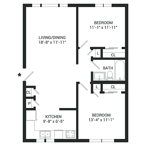 Floor plan Two Bedroom