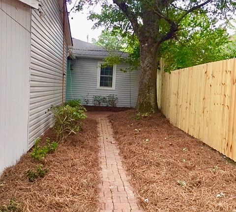 Walkway to covered patio
