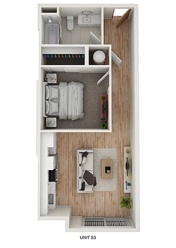 Floor plan S3 - Drift- 1 Bedroom Junior