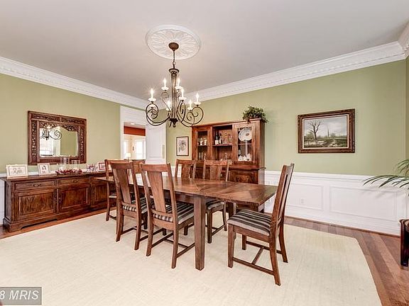 Large Dining Room with Lovely Moldings and Trim