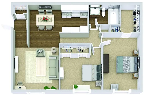 Floor plan 2 Bedroom 1 Bathroom