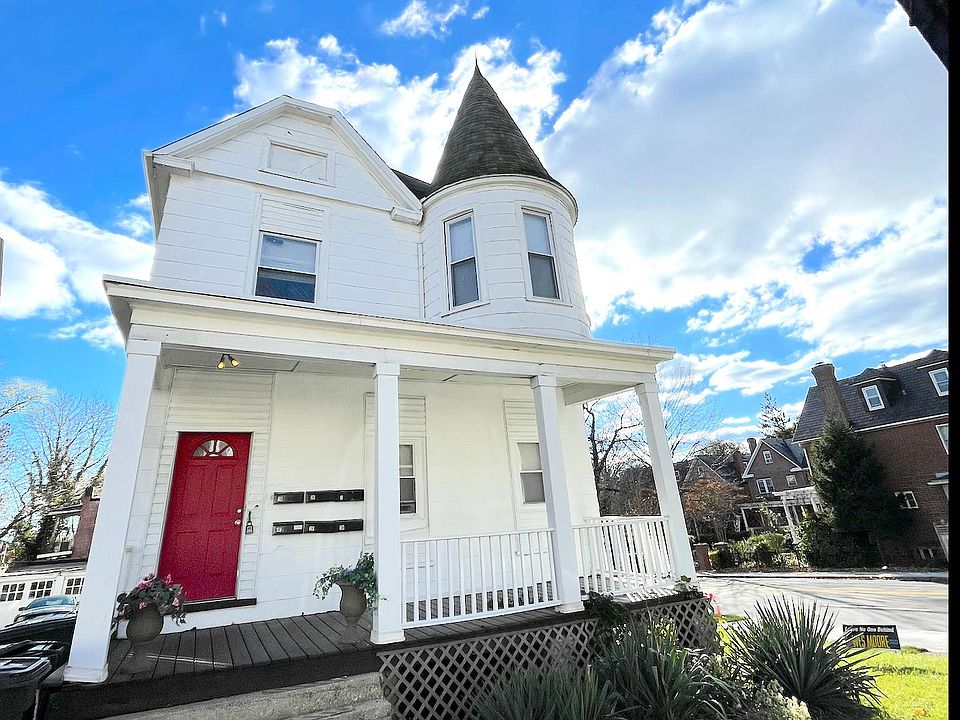 Front entry of the building, shared front porch