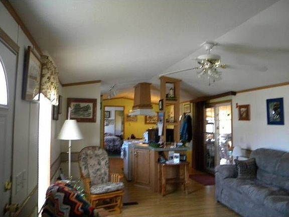 looking into kitchen from