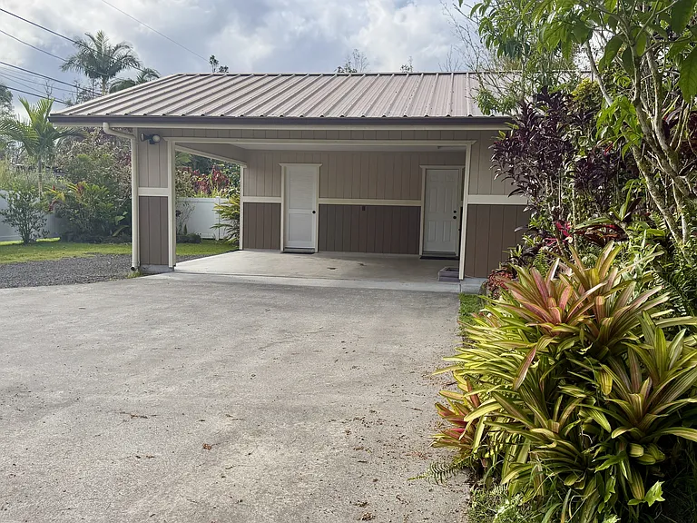 Carport with storage area
