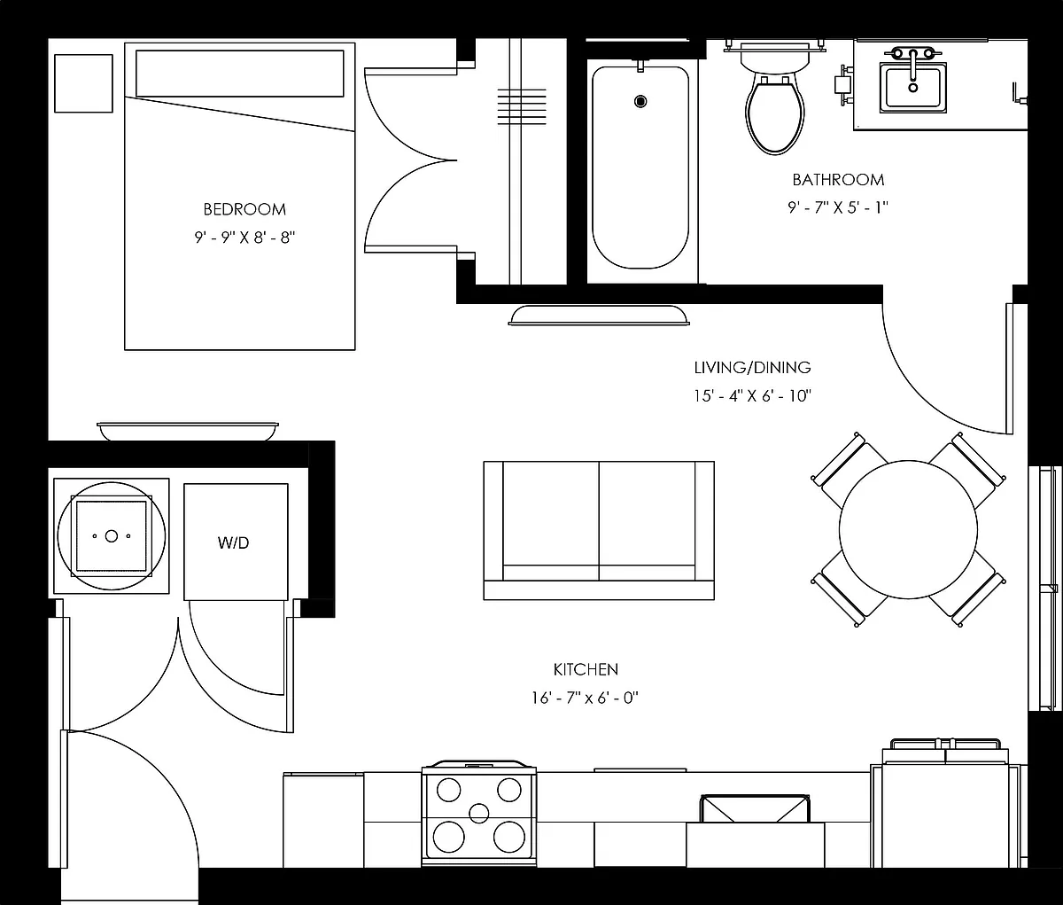 Floor plan S1A - Studio Affordable