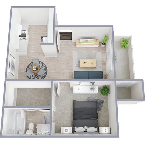 Floor plan 1 Bed 1 Bath