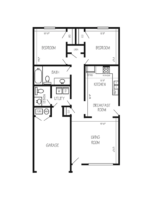 Floor plan 2 Bedroom Duplex