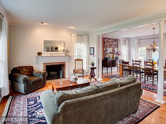 Family room and dining room view