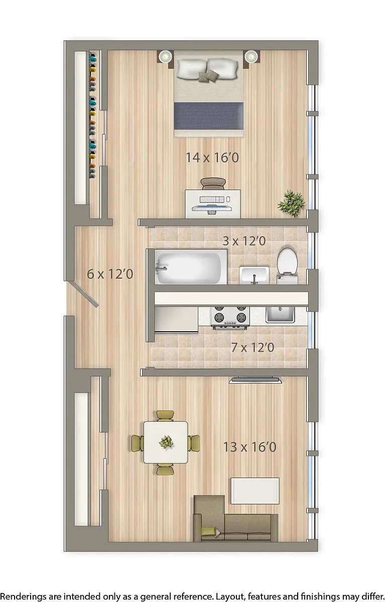 Floor plan One Bedroom C