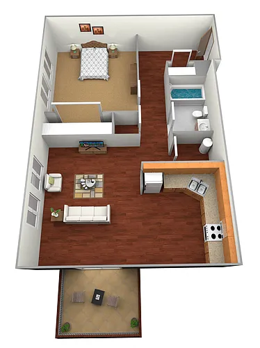 Floor plan Woodlawn Terrace | 1 Bed, 1 Bath