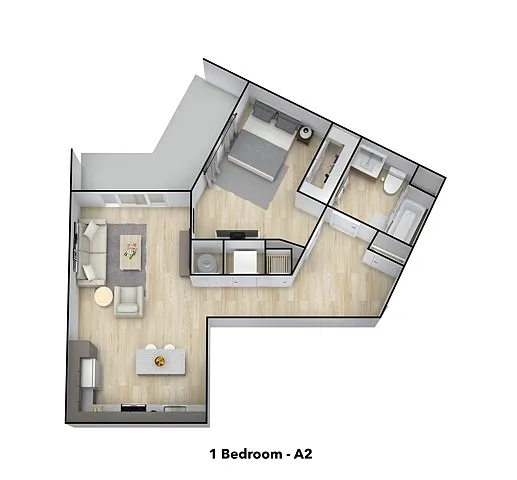Floor plan 1 Bedroom - A2