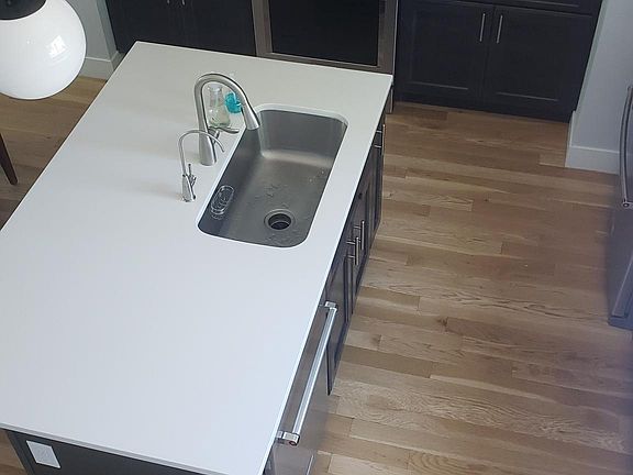 Kitchen island and sink - with countertop filtered water faucet