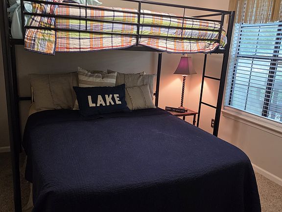 Second bedroom queen bed with full size bunk