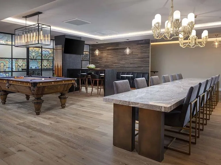Residents can relax in style by the fireplace or get to work in the co-working space.