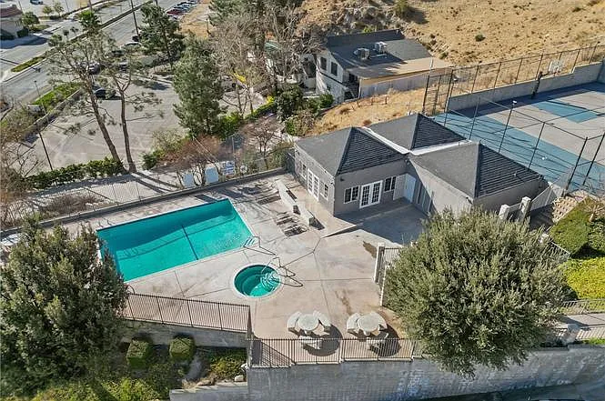 Aerial view of the community pool