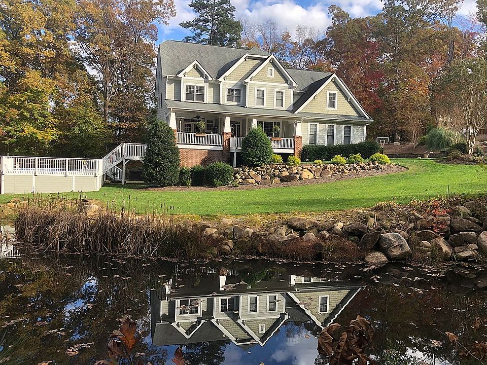 House reflecting in pond 