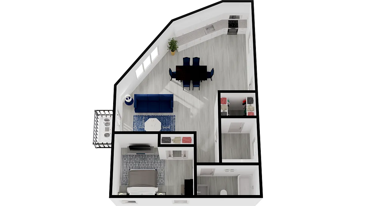 Floor plan Large 1 Bedroom