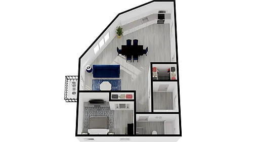 Floor plan Large 1 Bedroom