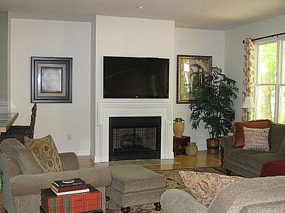 Cuddle up in front of the cozy gas-log fireplace on chilly evenings!